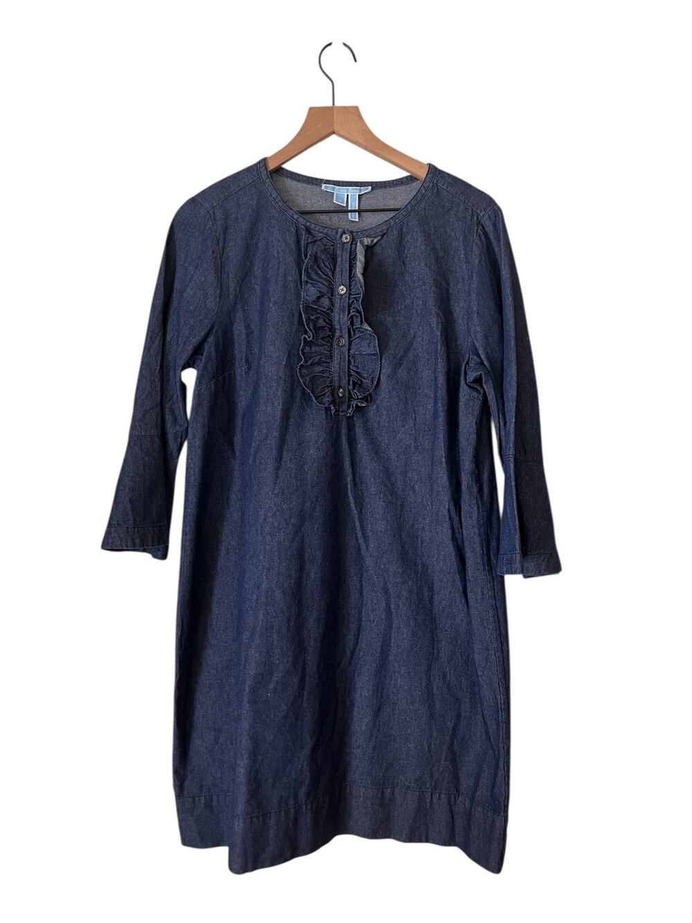 Draper James Blue Chambray Bell Sleeve Cotton Dress Womens Size 12